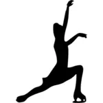 Clipart vectoriels de silhouette de danseur de patinage