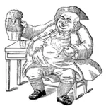 Wektor pijący piwo rysunek
