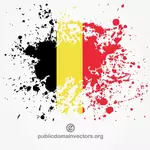 벨기에의 국기와 색 잉크 셰이프