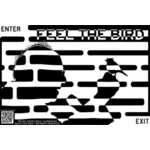 Labyrint med man och en fågel