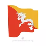 Vlající vlajka Bhútánu