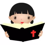 Meisje bestuderen van de Bijbel