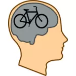 אופניים על האיור וקטור המוחות שלנו