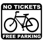Parkir gratis untuk sepeda tanda vektor ilustrasi