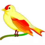 Vector image of colorful sparrow on  tree branch