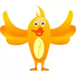 幸せのオレンジ色の鳥の翼を持つ拡散幅のベクター画像