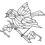 Vektorgrafikk utklipp av fugl på et tre gren