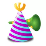 יום הולדת הכובע ו חצוצרה בתמונה וקטורית