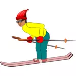 Immagine vettoriale sciatore
