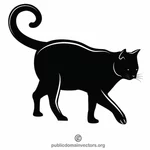 Черная кошка клип искусства графики