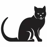 Черный кот силуэт клип искусства
