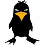 Angry tux color clip art.