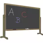 ब्लैकबोर्ड स्टैंड और पत्र वेक्टर छवि के साथ