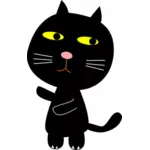 Zwarte kat en de maan vector illustraties