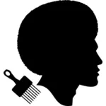 Афро-американских мужчин силуэт профиль векторное изображение