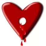 Полые кровоточащее сердце векторное изображение