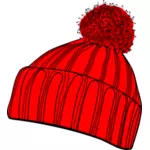 Vector tekening van rode winter bobcap