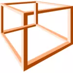 Illusion d'optique un clipart vectoriel de construction orange impossible