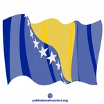 旗を振るボスニア・ヘルツェゴビナ