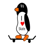 Pinguïn op een skate