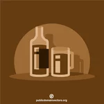 Trinken in Flasche und Glas