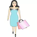 女性の買物客のベクトル画像