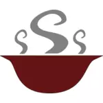 Tazón de fuente de ilustración de vector de sopa humeante