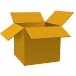 Koyu kahverengi açık karton kutu vektör çizim