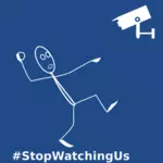 StopWatchingUs लेबल वेक्टर ड्राइंग