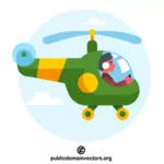 Small helicopter with a pilot
