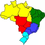 מפה בצבע של ברזיל בתמונה וקטורית