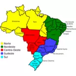 Brasilian kartta, jossa on selitteen vektorikuva