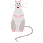 Graphiques vectoriels de rat cartoon Viréo aux yeux rouges