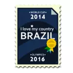 ब्राजील ओलंपिक और वर्ल्ड कप डाक टिकट वेक्टर छवि
