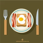 بيض الإفطار ولحم الخنزير المقدد