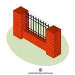 Brick wall fence