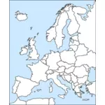 यूरोप के मानचित्र के वेक्टर क्लिप आर्ट