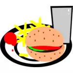 burger og chips vektorgrafikk utklipp