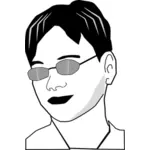 Japansk mann med solbriller