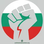 Bulgarian flag clenched fist