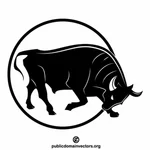 Силуэт логотипа быка