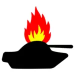 Brandende tank vector afbeelding