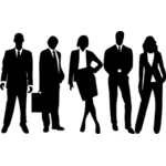 युवा व्यापार लोगों के silhouettes वेक्टर छवि