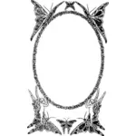 Vector image of butterfly cupid frame