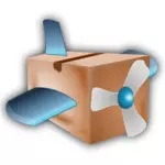 Bir karton kutu pervaneli uçak vektör görüntü