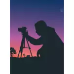 Kameramann im Sonnenuntergang
