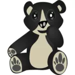 Clip-art vector de sentar e rir de urso