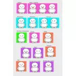 ClipArt vettoriali di icone dei cartoni animati di bambini in stato emotivo diverso