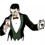 Ilustración de vector de truco de tarjeta