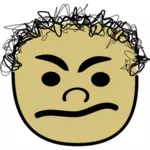Vector afbeelding van komische boos jongen avatar